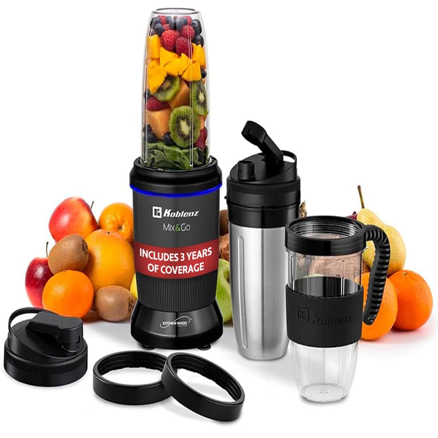 Mix&Go Personal Blender, 1000W Portable Blender for Shakes a