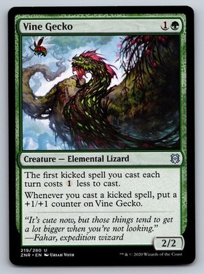 Vine Gecko 219 Uncommon Zendikar Rising Magic: The Gathering Near Mint