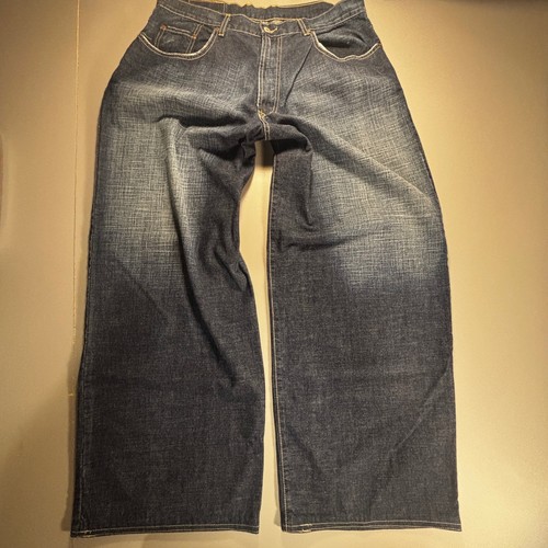 Pantalones de mezclilla Lucky Brand 36x32 pierna ancha relajados 2003 Gene Montesano hechos en EE. UU. - Imagen 11 de 17