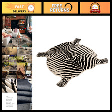 Faux Zebra Print Area Rug 4.3x4.7 Feet Soft Carpet Mat For Home Decor Faux Zebra Print Area Rug 4.3x4.7 Feet Soft Carpet Mat For Home Decor