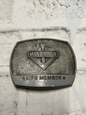 Handyman Club of America Life Member Vintage 1996 Belt Buckle 90s Silver Color