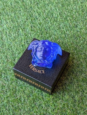 Versace Rosenthal Medusa Lumiere Lilac Crystal Paperweight w/ Box - MINT