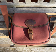 Brady Cartridge Bag-Canvas With Leather Trim and canvas strap, suede lined.  VGC