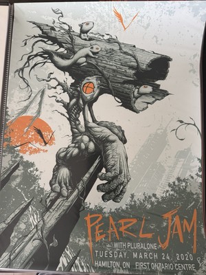 PEARL JAM 2020 HAMILTON ON CANADA 3/24/20 TOUR POSTER SHAWN BYOUS