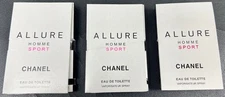 3x CHANEL Allure Homme Sport Eau de Toilette Samples 1.5ml Each Brand New