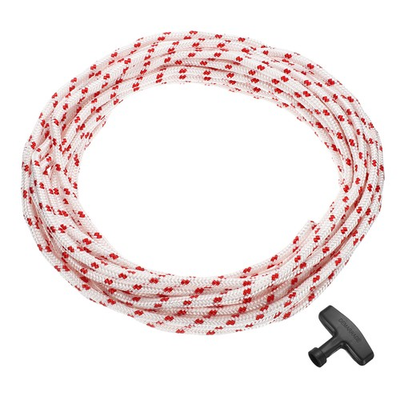 #ad Recoil Starter Rope with Handle 6mm Dia 12m 39ft Pull Cord Red and White $19.86