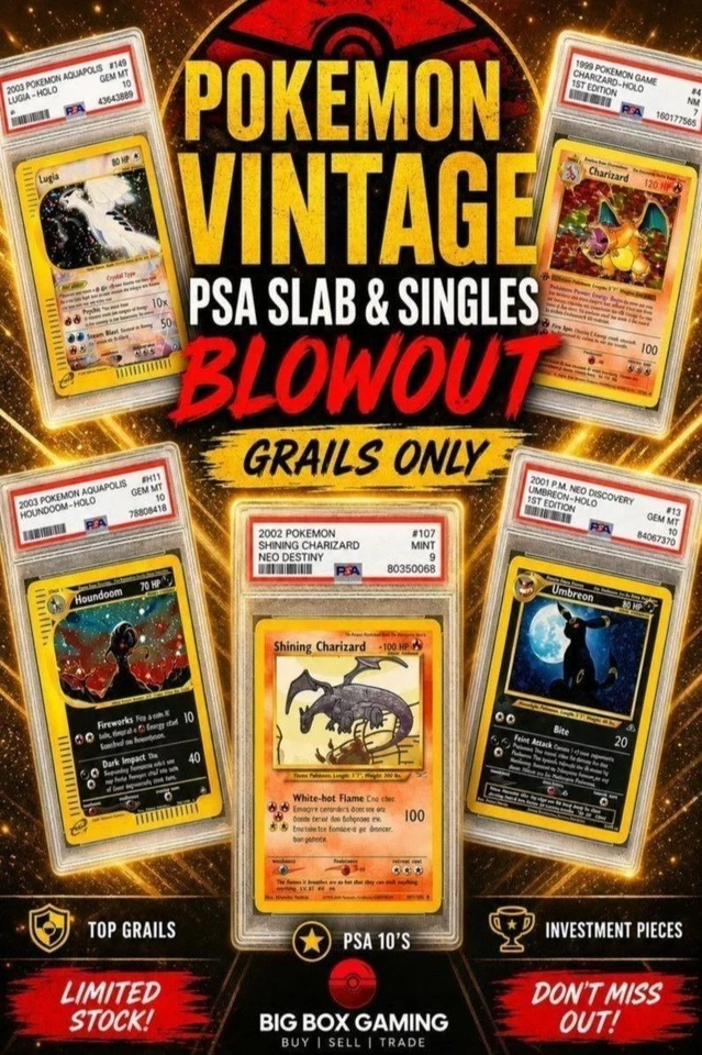 £50k+ PSA Slab Vintage Blowout! 99p Pokemon Vintage BANGERS!..