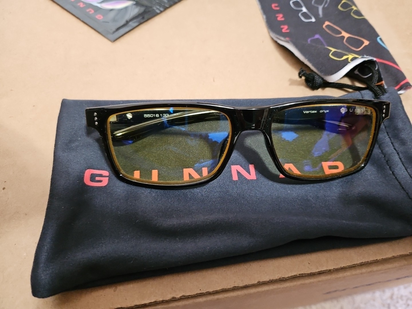GUNNAR - Vertex Computer Glasses with Blue Light Reduction , Amber Lenses - Onyx