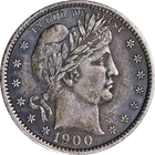 1900-P Barber Quarter Nice AU Nice Eye Appeal Strong Strike