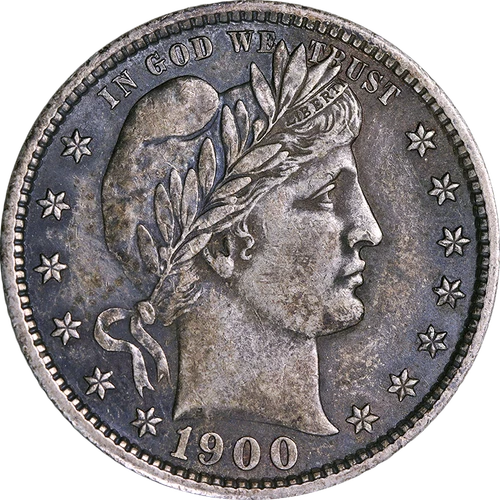 1900-P Barber Quarter Nice AU Nice Eye Appeal Strong Strike