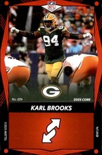 2025 Uno Elite Core - Red Karl Brooks Green Back Packers #024