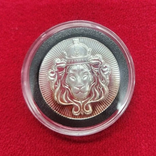 Scottsdale Mint 2 oz Silver Round Lion Design in Capsule Collectible Bullion