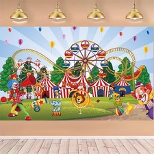 LOONELO Large Circus Carnival Backdrop with 70.8 inches x 43.3 inches, Blue