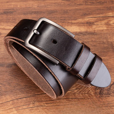 Men's Vintage Cowhide Belt Genuine Leather Casualfor Jeans Trouser Classic Dress