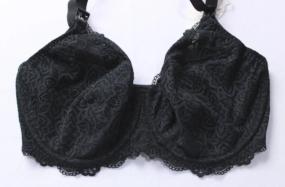 Bravissimo Women's Non-Padded Stretch Lace Millie Nursing Bra EH6 Black 30J NWT - Image 2 of 3
