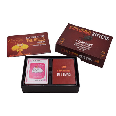 EXPLODING KITTENS Original Edition Card Party Game -- EUC Complete