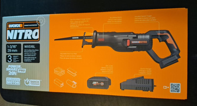 WORX NITRO 20VPower Share Cordless Reciprocating Saw - WX516L Batt + Charger-925