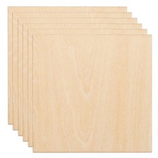 6pcs 3mm Basswood Plywood Sheets 4"x4"x1/8" Plywood Boards Craft Wood Sheet