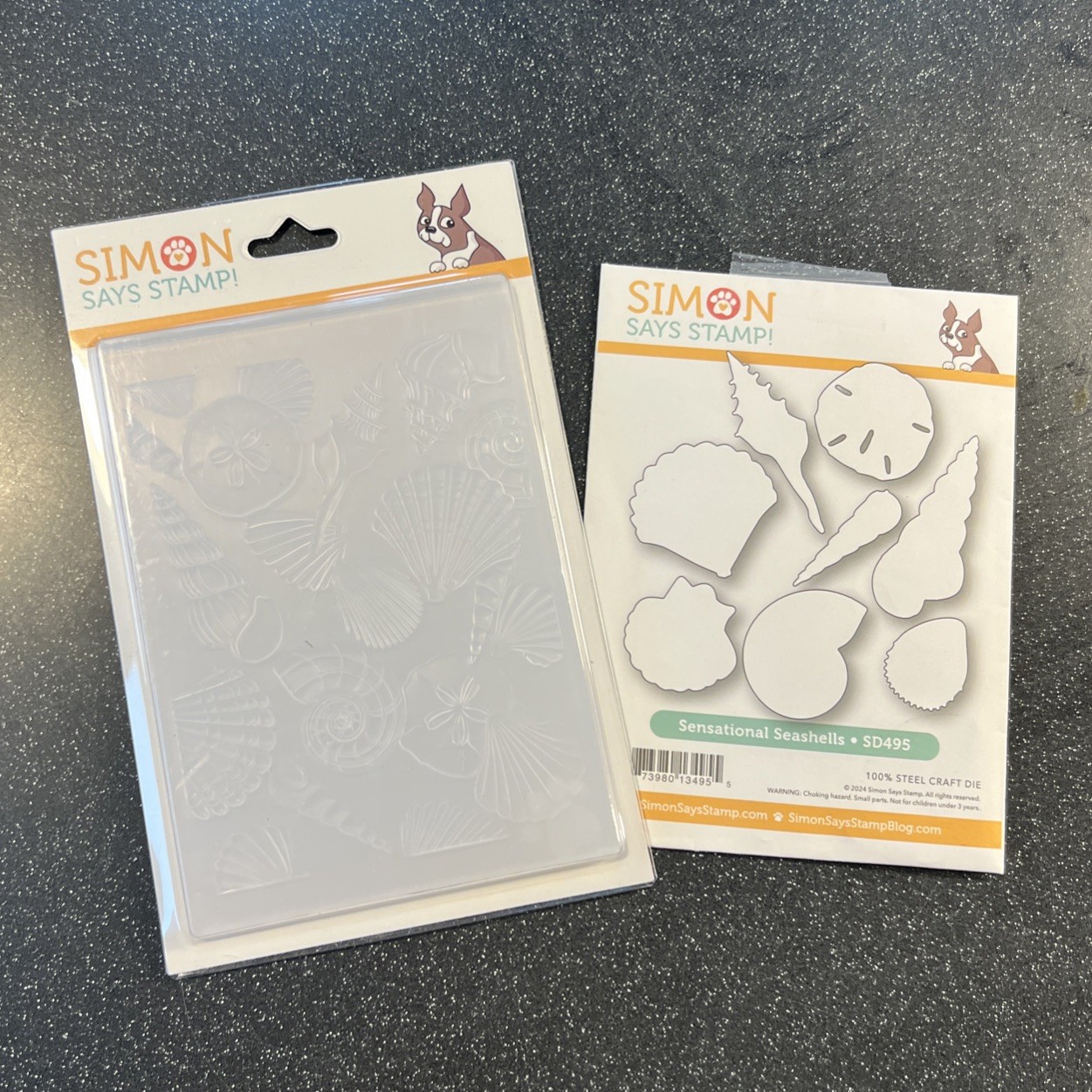 Simon Says Stamp Sensational Seashells Embossing Folder & Cutting Dies~New