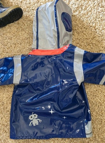 Kidorable Alien Space Astronaut Hooded Rain Jacket Coat 6 Pc Kids Backpack + Set - Picture 4 of 21