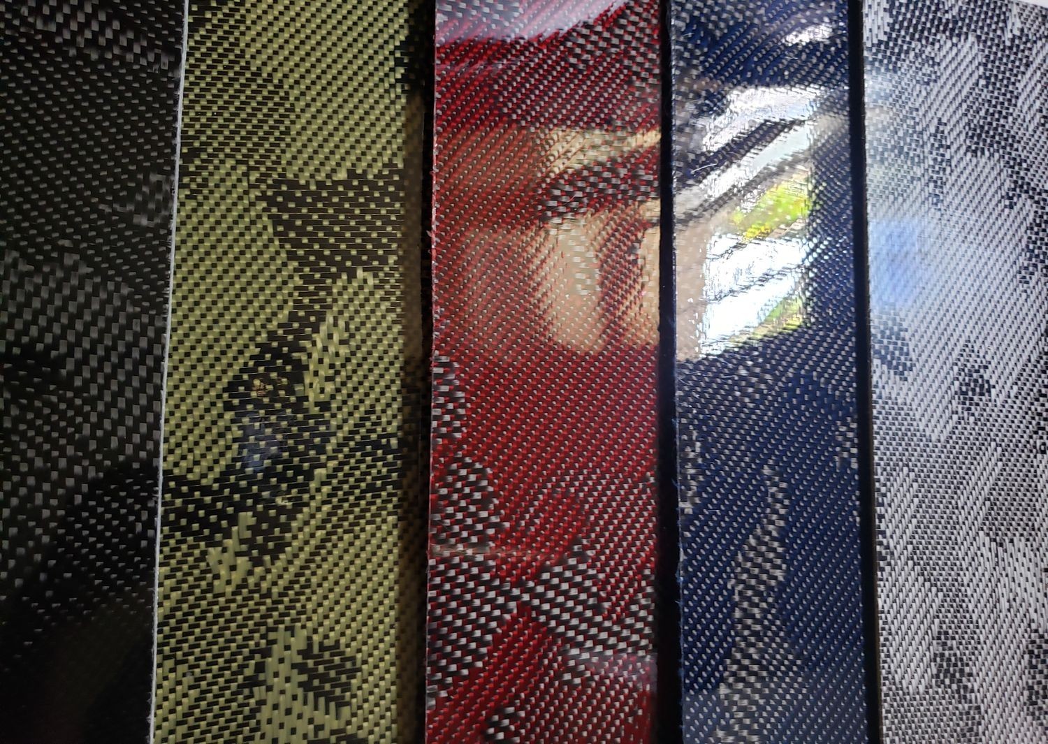 6"x18"x1/8" Camouflage Carbon Fiber Fiberglass Sheet Panel Glossy One Side