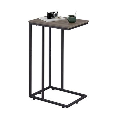 WLIVE Small Side Table, C Shaped End Table for Couch, Sofa height24.9, A-grey