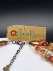 TICA ROSA 925 Sterling Silver /Carnelian Bead/Jasper Pendant Necklace 3 Strand — photo 8