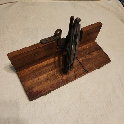 Antique Stanley No. 115 Miter Box with Attachment in tact.