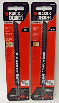 Black & Decker BDA0012 6'' x 6 TPI Wood Cutting Piranha Saw Blade 2pk