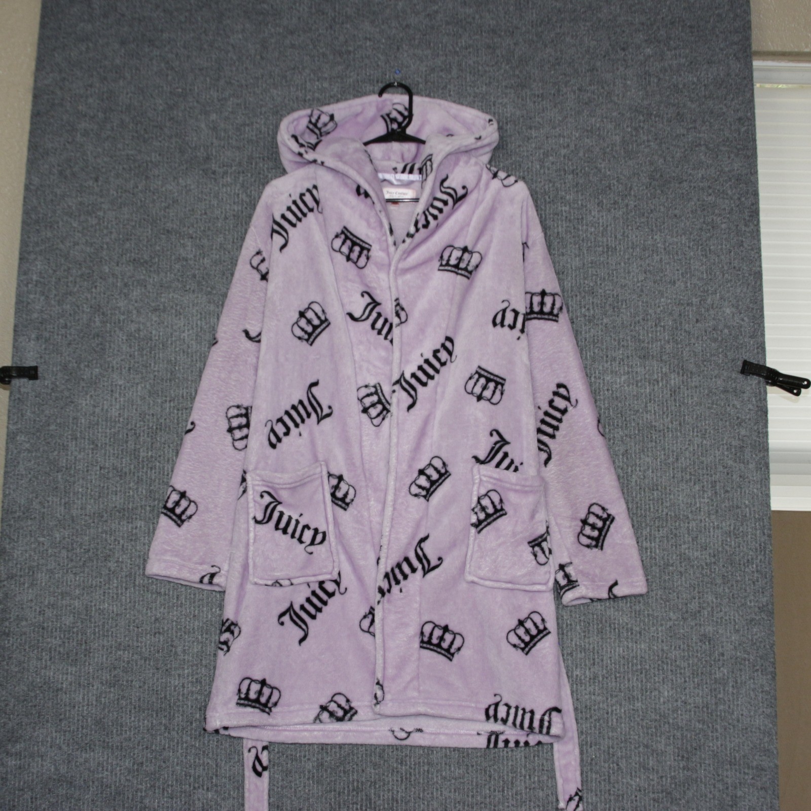 Juicy Couture Robe Womens S Lavender Cozy Plush Sleepwear Stylish