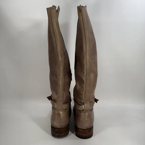 Bed Stu Bristol Knee High Riding Boots Tan Distressed Leather Women’s Size 7.5 - Picture 9 of 12
