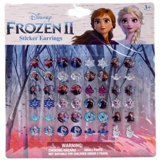 Disney Frozen II Sticker Earrings 48 Piece Assortment Olaf Anna Elsa for Kids