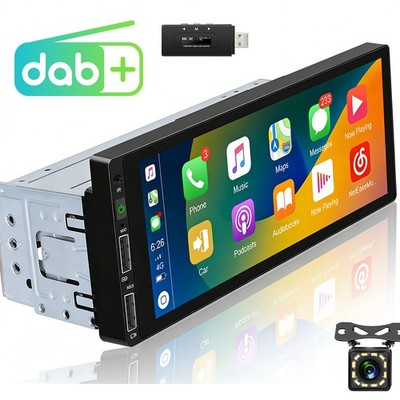 DAB+ Autoradio 6.86'' 1DIN Carplay Android Autio FM BT AUX-IN USB Type-C Kamera