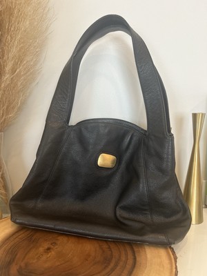 Donna Karan New York Elegant Black 100% Leather Tote Bag great condition