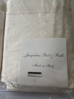 NIP 600tc Made in Italy Ivory Sateen 15'' Twin Fitted Sheet