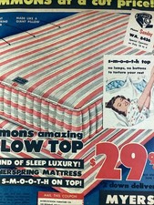 Simmons Mattress Print Ad 1954 Atlanta AJC Myers Dickson 153 Whitehall St