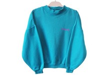 Vintage REEBOK Sweatshirt small logo blue jumper Size S 90s crewneck pullover