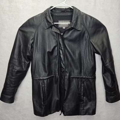 Vintage Wilson s Leather Jacket Mens Large Full Zip Leather Jacket Black Pockets