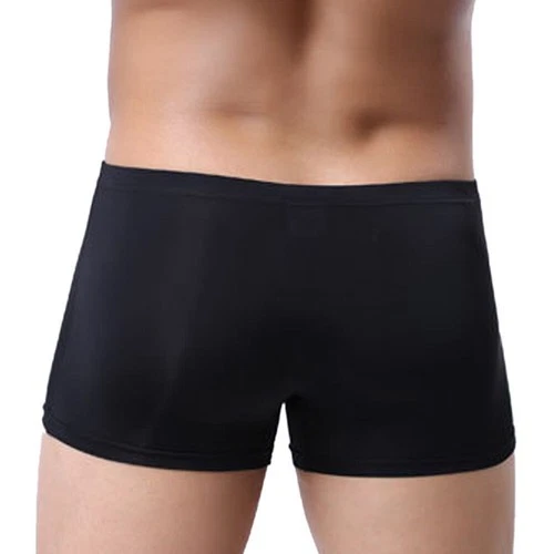 Sexy Men Ice silk Seamless Boxer Briefs Pouch Underwear Shorts Trunks Underpants - Image 3 of 4