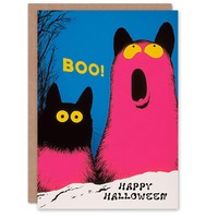 Funny Kids Boo Happy Fun Monsters Scary Haunted Halloween Card
