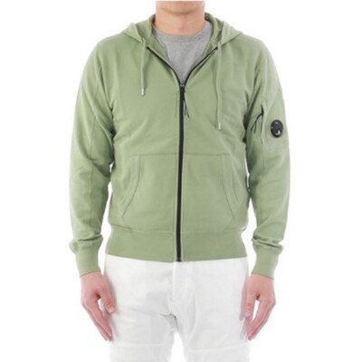 C.p. Company L96507 Mens Green Light Fleece Garment Hooded Sweatshirt Size M
