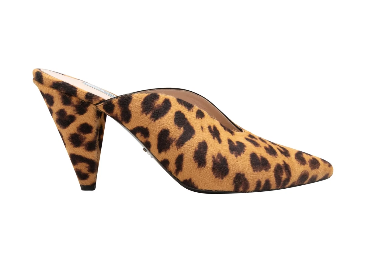 Prada clearance leopard mules
