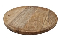 Mango Holz Tablett Massiv - 38 Cm - Deko Obst Schale Servier Kerzen Teller Rund
