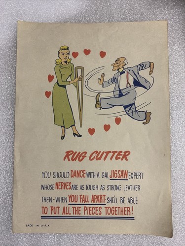 Antique Penny Dreadful Vinegar Valentine Sarcastic Rug Cutter Ephemera - 第 1/9 張圖片