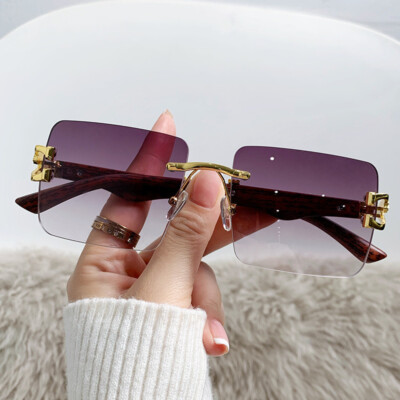Fashion Rimless Square Sunglasses Retro Mens Women HIP HOP Shades Glasses UV400