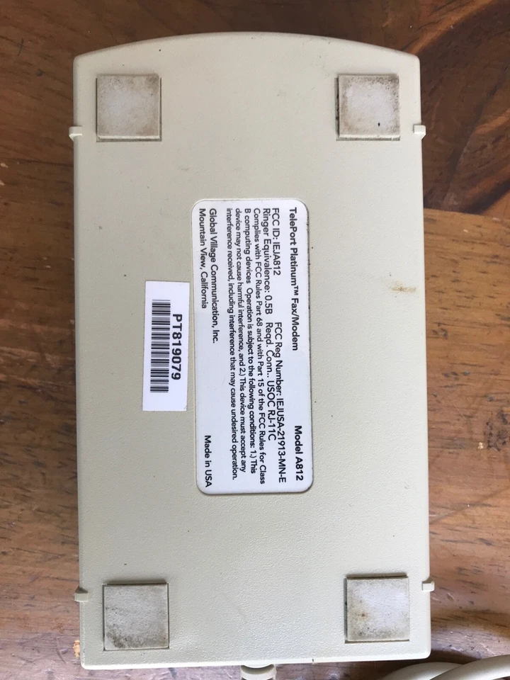 Global Village Teleport Platinum Fax/Modem A812 with Power Adapter - Image 3 of 4