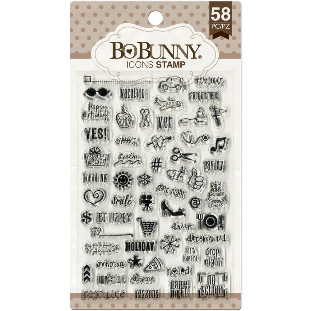 BoBunny Festive Emoji, Holiday Icons, Emoji Clear Stamp Set - Picture 2 of 7