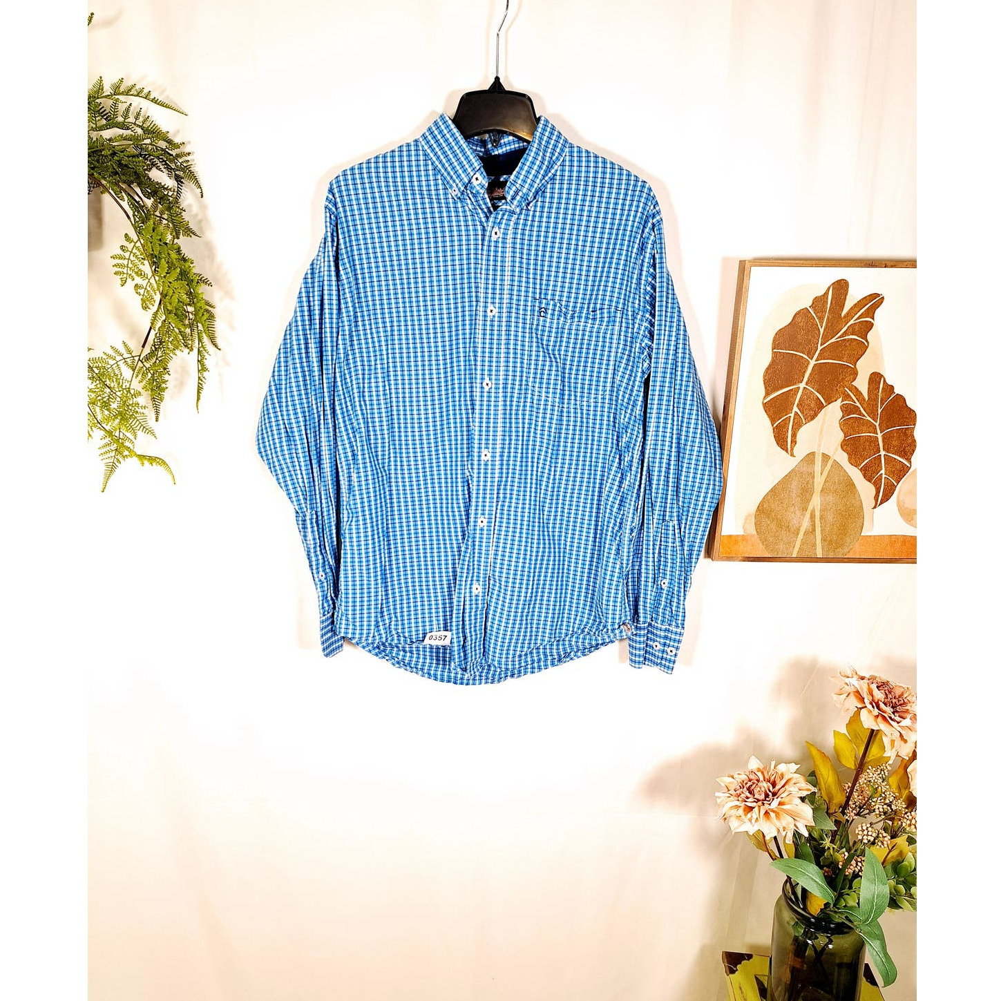 Rafter Men's Blue Button-Up Long-Sleeved Shirt Me… - image 1