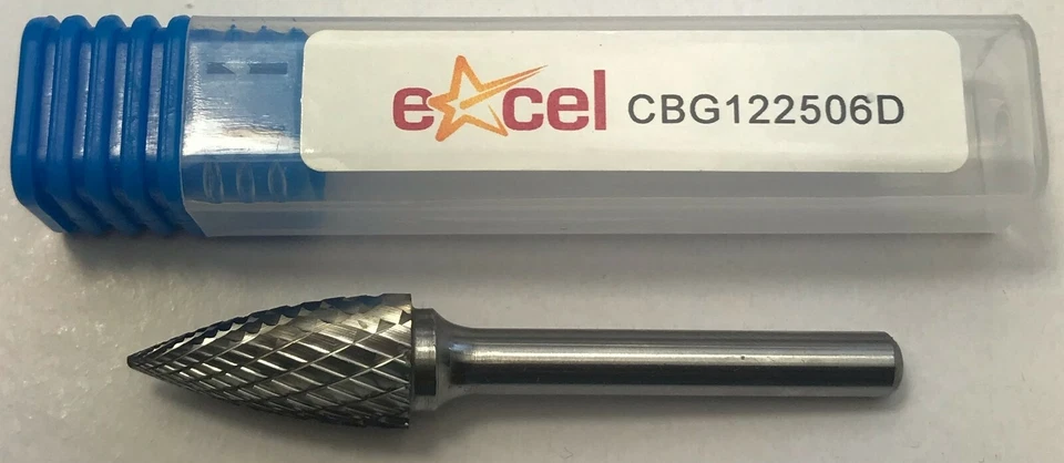 EXCEL CYCLONE Carbide Burr - 12mm Pointed Tree