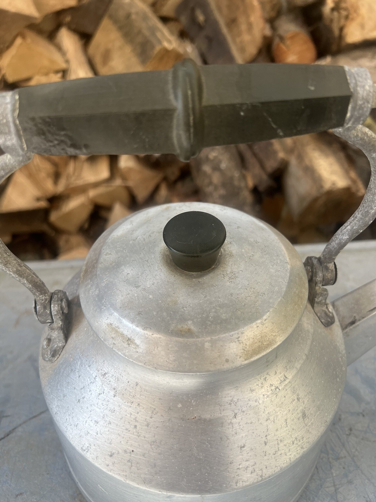 Vintage french aluminium Kettle Tea Pot Camping Hob Camp Fire Aga eBay